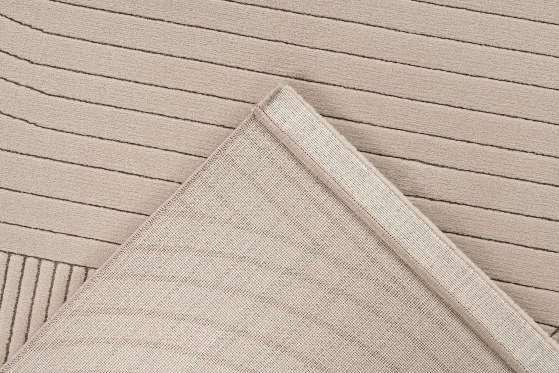 Low-Pile Rug - Ysera Taupe Bands