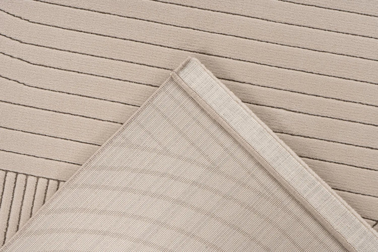 Low-Pile Rug - Ysera Taupe Bands