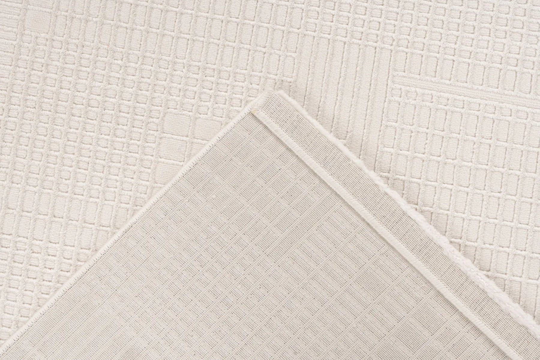 Low-Pile Rug - Ysera Cream Grid 4