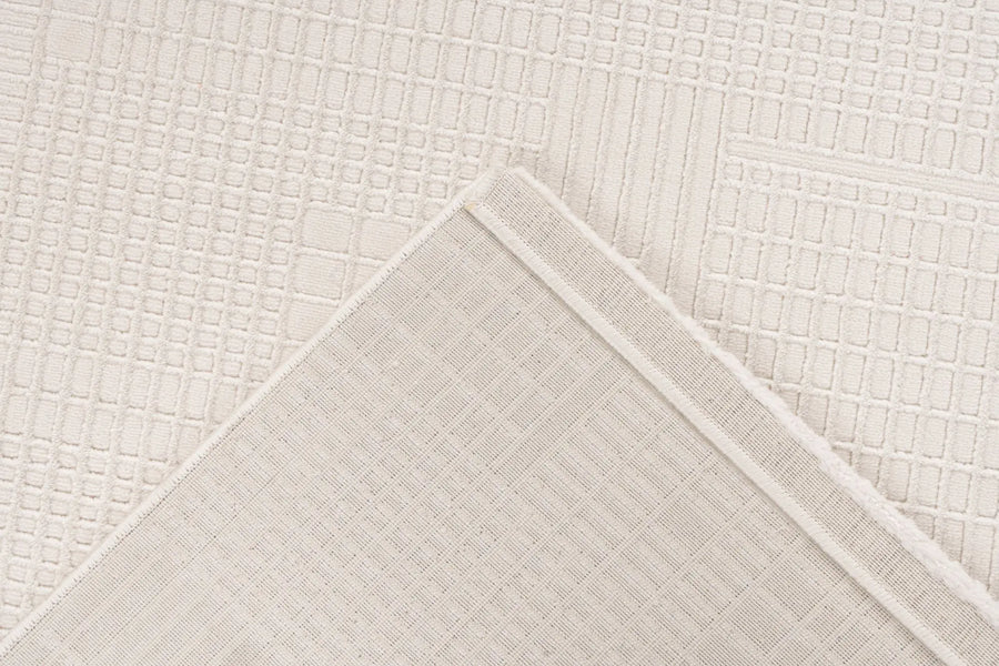 Low-Pile Rug - Ysera Cream Grid 4