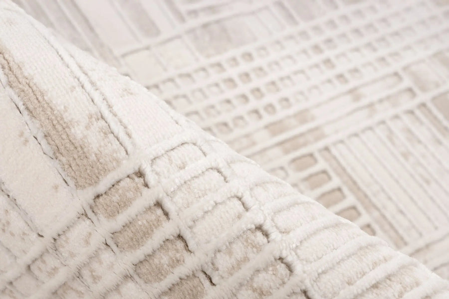 Low-Pile Rug - Ysera Taupe Grid 3