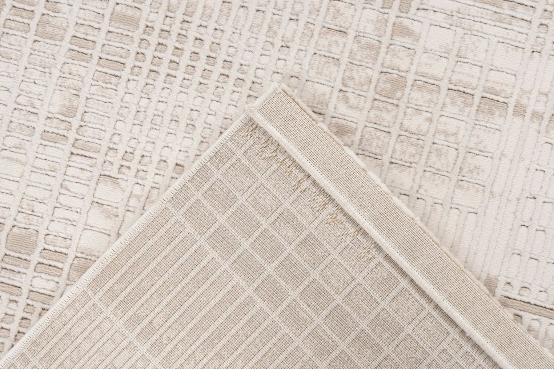 Low-Pile Rug - Ysera Taupe Grid 3