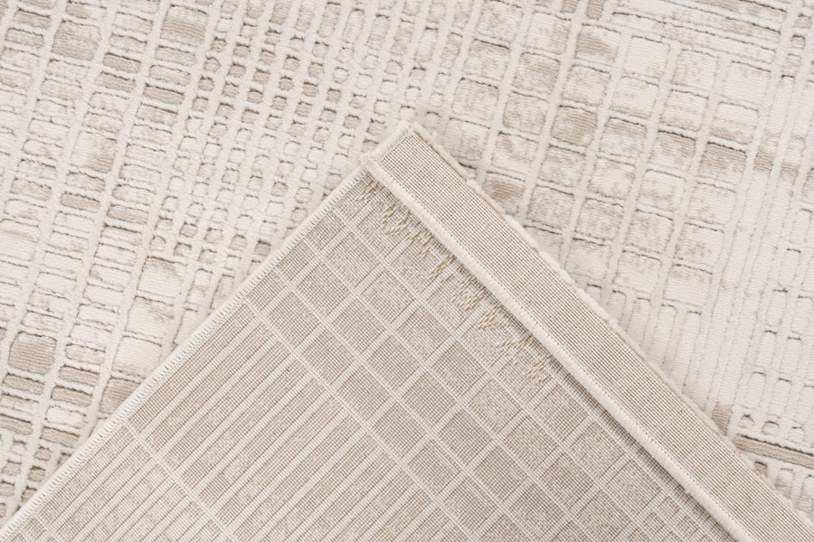 Low-Pile Rug - Ysera Taupe Grid 3