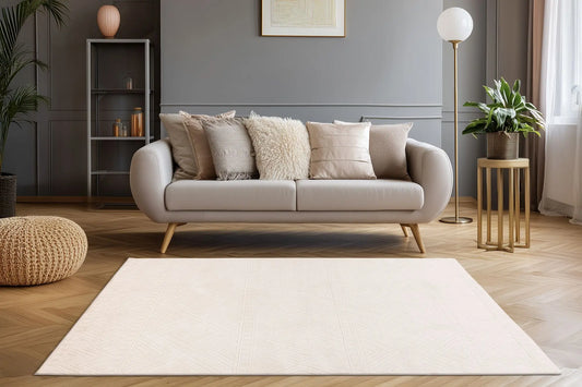 Low-Pile Rug - Ysera Cream Geometric 3