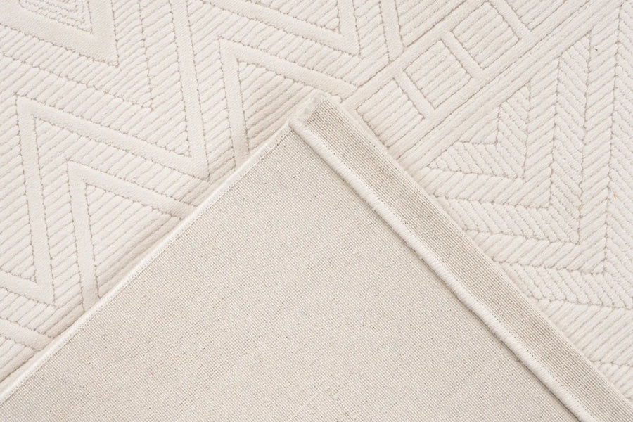 Low-Pile Rug - Ysera Cream Geometric 3