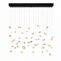 Suspension Odin 5418R - 5xGU10 - Noir pendant lamp illuminated avec warm light