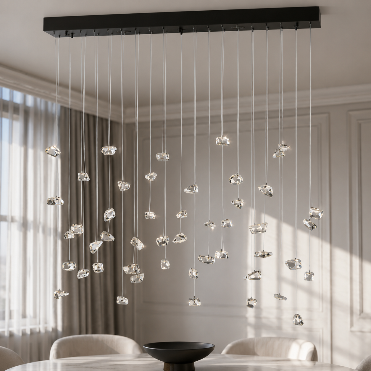Suspension Odin 5418R - 5xGU10 - Noir pendant lamp in modern interior room setting