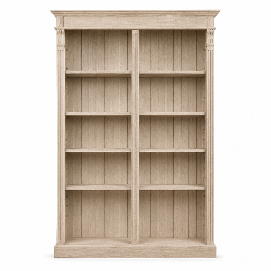 Open Bookcase - Meursault - Solid Oak - 135 x 39 x 210 cm - Oak