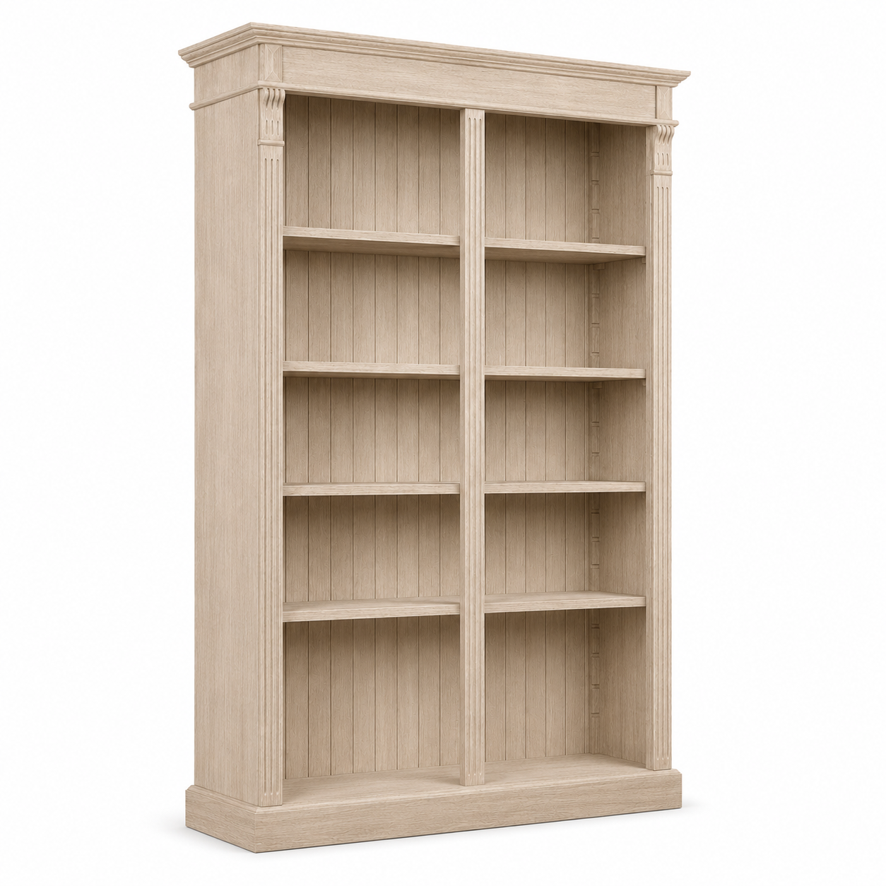 Open Bookcase - Meursault - Solid Oak - 135 x 39 x 210 cm - Oak