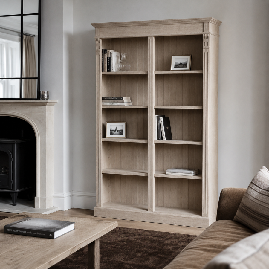Open Bookcase - Meursault - Solid Oak - 135 x 39 x 210 cm - Oak