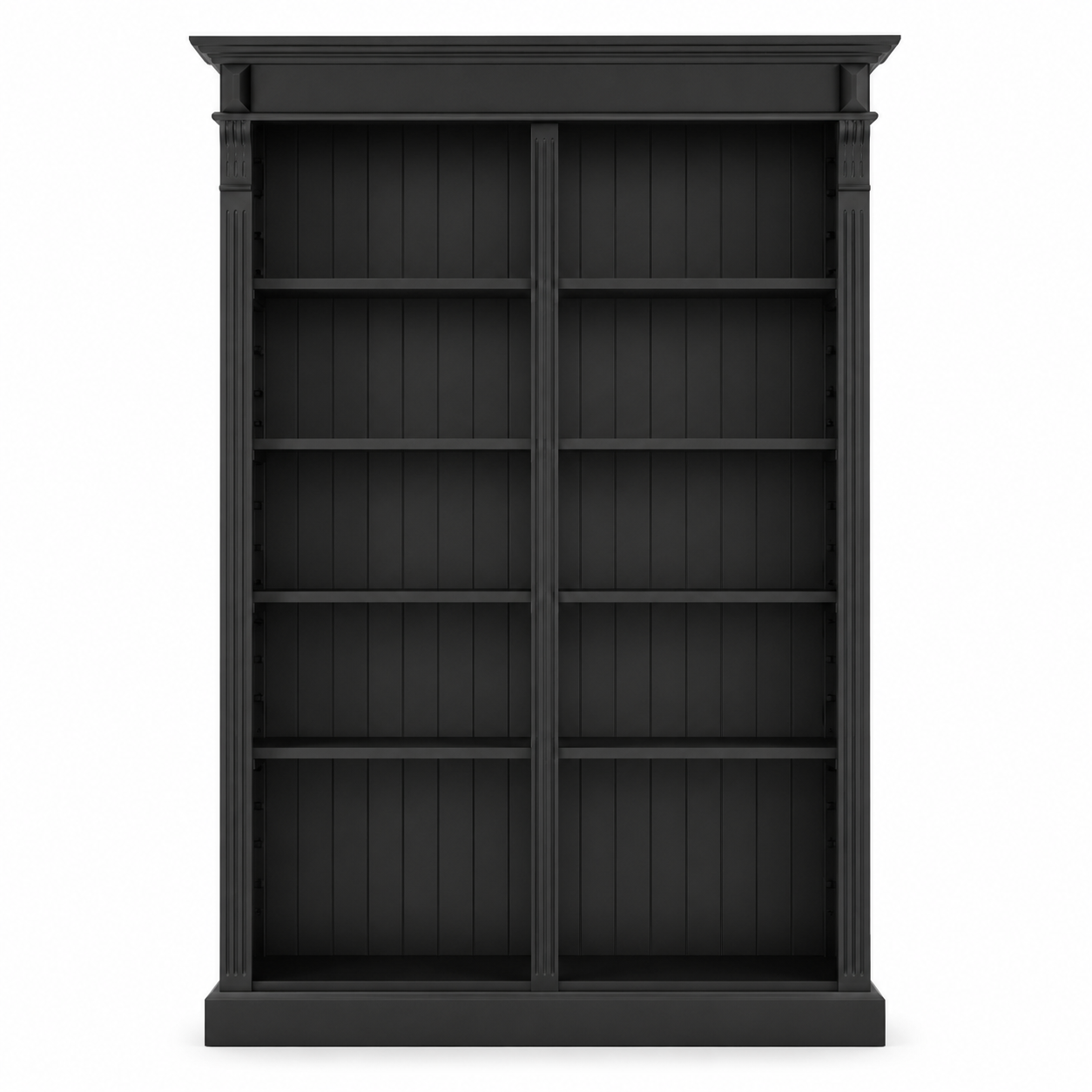Open Bookcase - Meursault - Solid Pine - 135 x 39 x 210 cm - Black