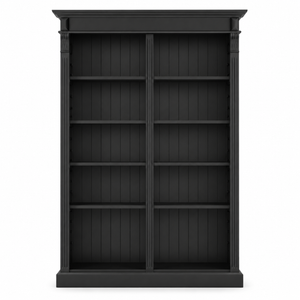 Offenes Bücherregal - Meursault - Massivkiefer - 135 x 39 x 210 cm - Schwarz