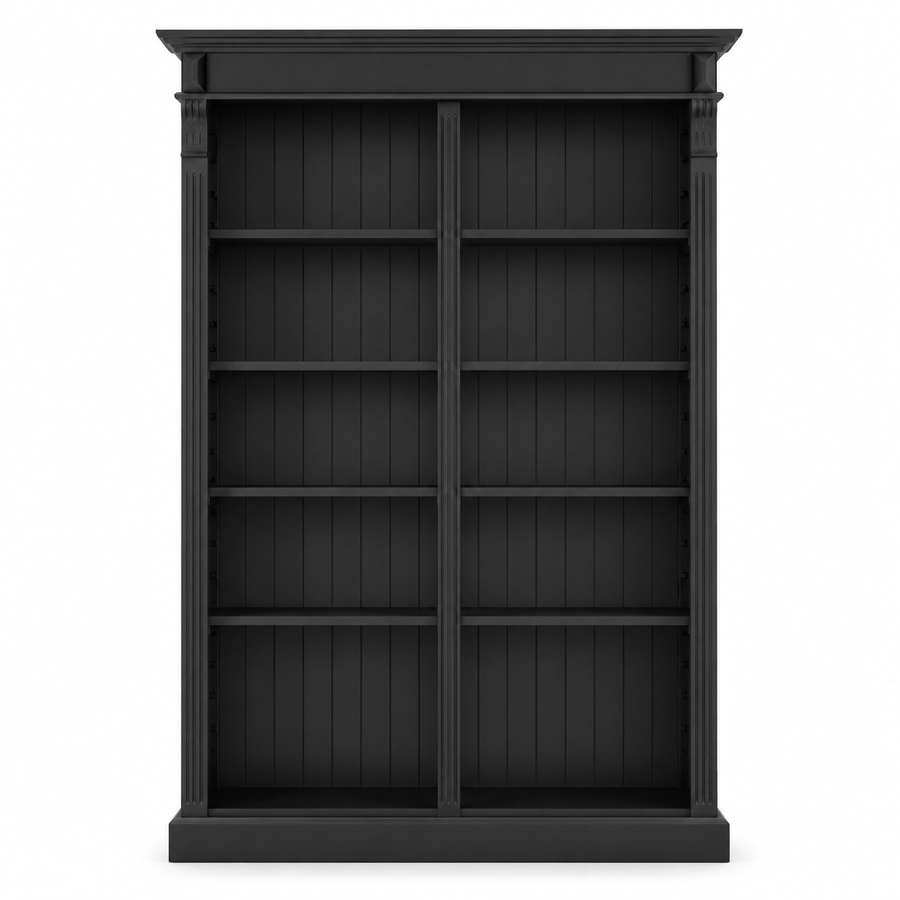 Open Bookcase - Meursault - Solid Pine - 135 x 39 x 210 cm - Black