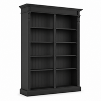 Open Bookcase - Meursault - Solid Pine - 135 x 39 x 210 cm - Black