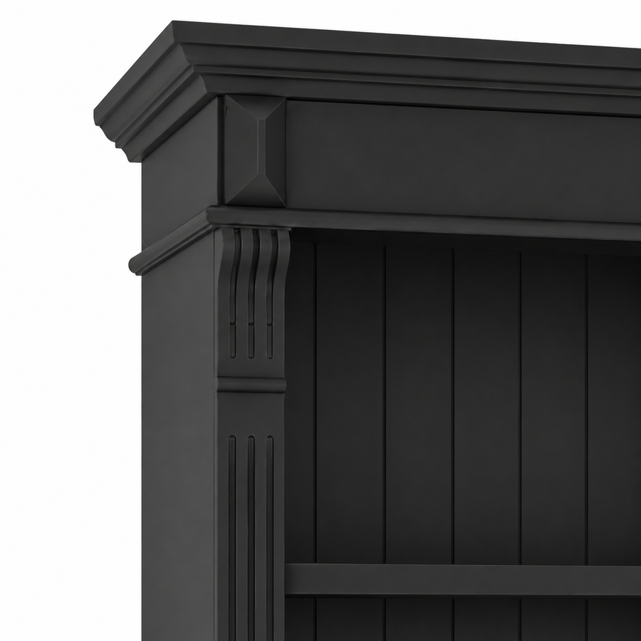 Open Bookcase - Meursault - Solid Pine - 135 x 39 x 210 cm - Black
