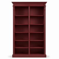 Open Bookcase - Meursault - Solid Pine - 135 x 39 x 210 cm - Bordeaux
