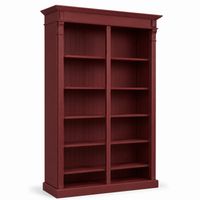 Open Bookcase - Meursault - Solid Pine - 135 x 39 x 210 cm - Bordeaux