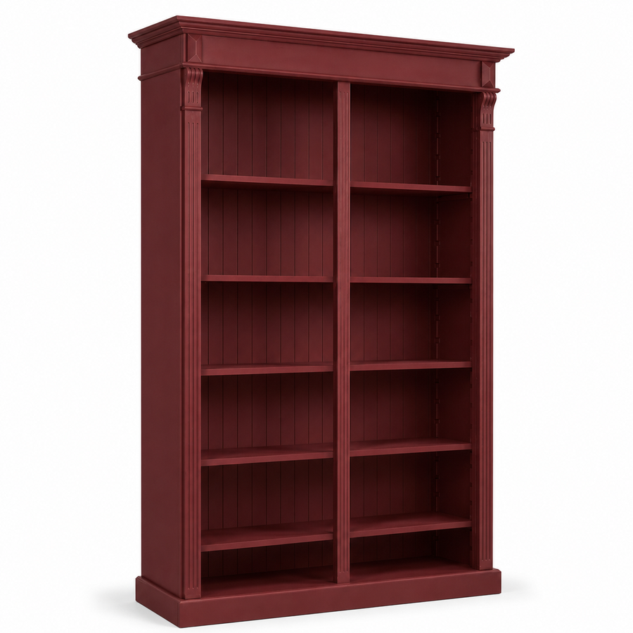 Open Bookcase - Meursault - Solid Pine - 135 x 39 x 210 cm - Bordeaux