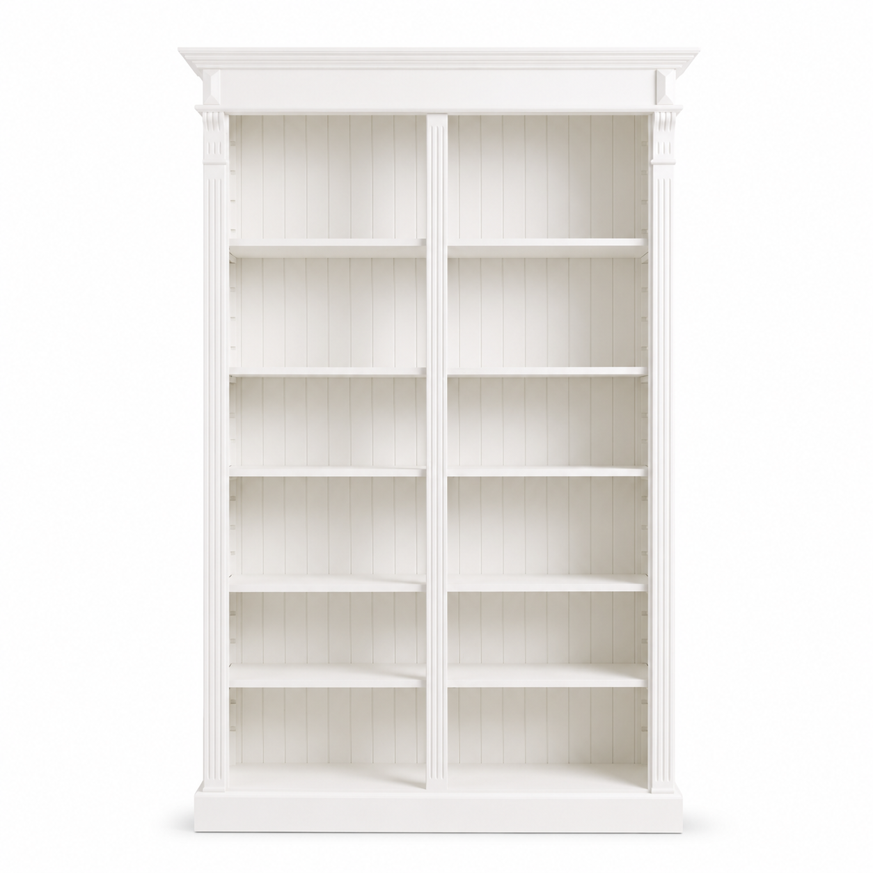 Open Bookcase - Meursault - Solid Pine - 135 x 39 x 210 cm - White