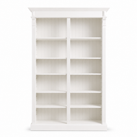 Open Bookcase - Meursault - Solid Pine - 135 x 39 x 210 cm - White