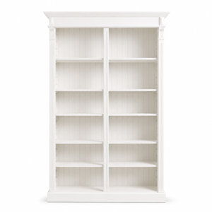 Offenes Bücherregal - Meursault - Massivkiefer - 135 x 39 x 210 cm - Weiß