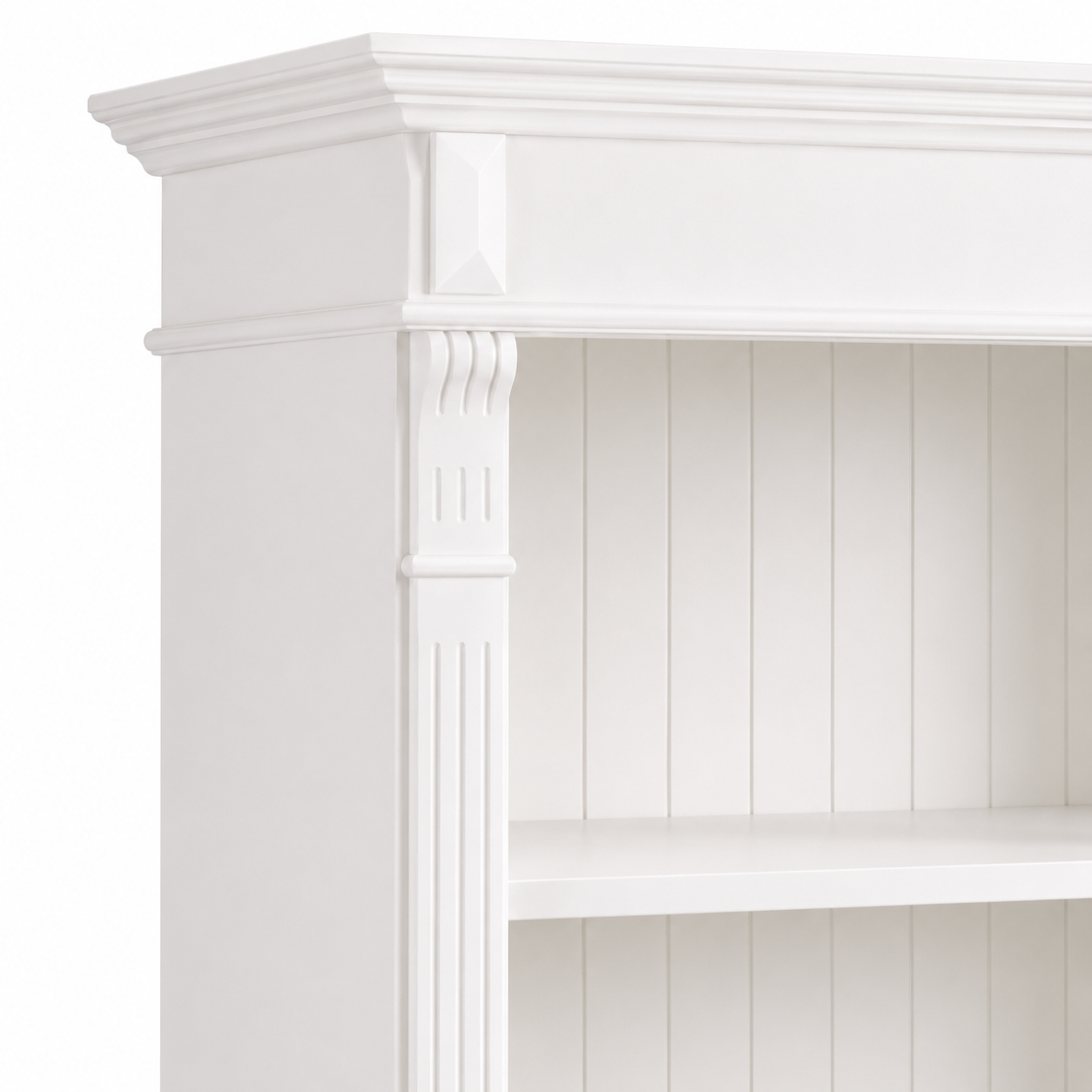 Open Bookcase - Meursault - Solid Pine - 135 x 39 x 210 cm - White