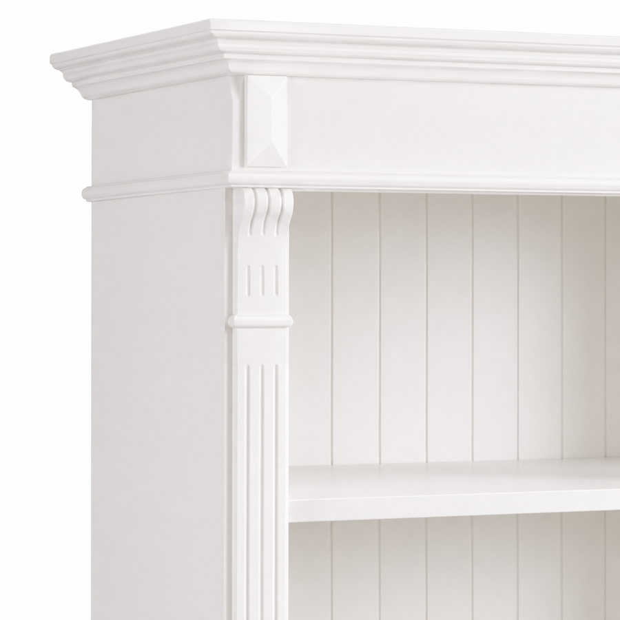 Open Bookcase - Meursault - Solid Pine - 135 x 39 x 210 cm - White