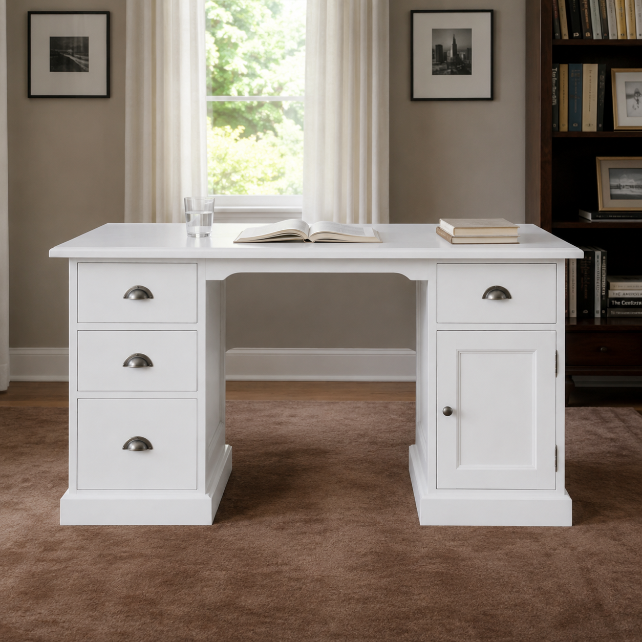 Desk - Oxford - Solid Pine - 152 x 70 x 78 cm - White