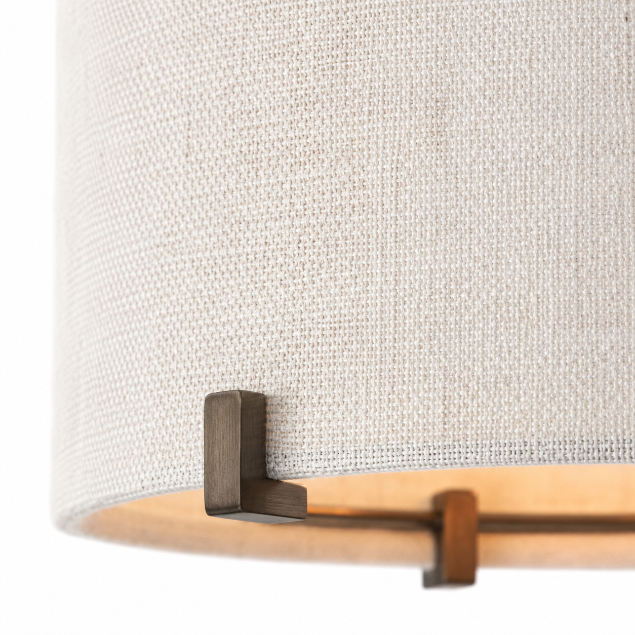Hängelampe Senja 8419J front view, single E27 bronze finish pendant lamp mit elegant fabric shade on pure white background, professional studio lighting mit soft shadow by Marcottestyle