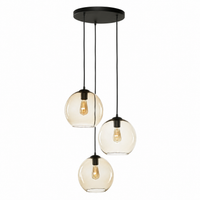 Hängelampe Sigrid 2914Y 3xE27 black front view on white background mit soft studio lighting and subtle shadows, professional product photography by Marcottestyle
