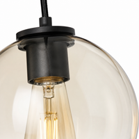 Hängelampe Sigrid 2914Y close-up macro detail shot showing intricate texture and material finish of black fabric shade at high resolution by Marcottestyle