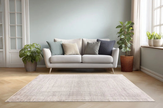 Low-Pile Rug - Zarina Silver / Beige