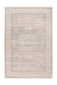 Low-Pile Rug - Zarina Silver / Beige Medallion