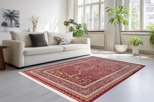 Low-Pile Rug - Cortina Red Pictorial