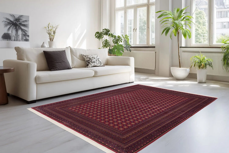 Kurzflor-Teppich - Cortina Rot Ornamental 3