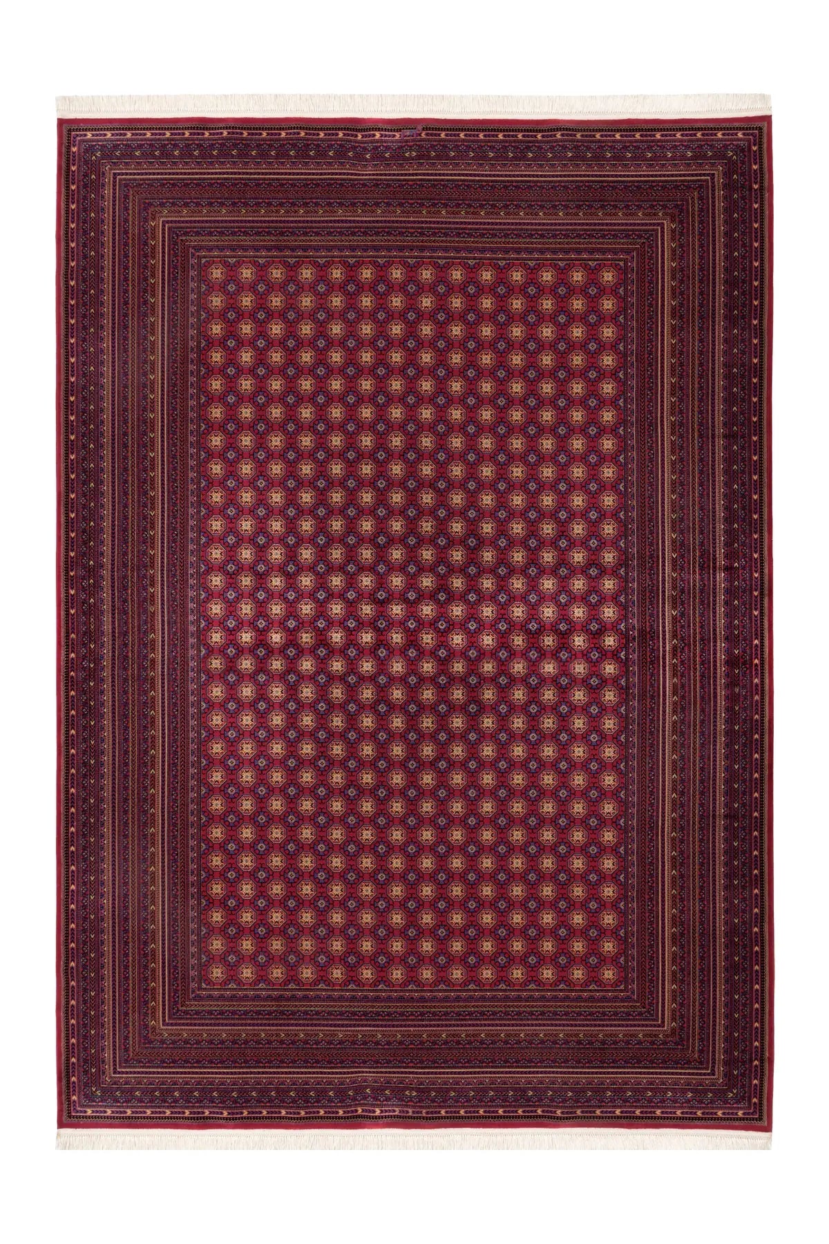 Kurzflor-Teppich - Cortina Rot Ornamental 3