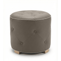Pouf Cerio - Leather - Brown & White Piping
