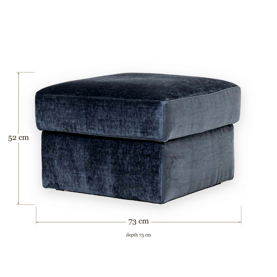 Pouf Erpe - Navy Blue - 73 x 73 x 52 cm | Marcottestyle