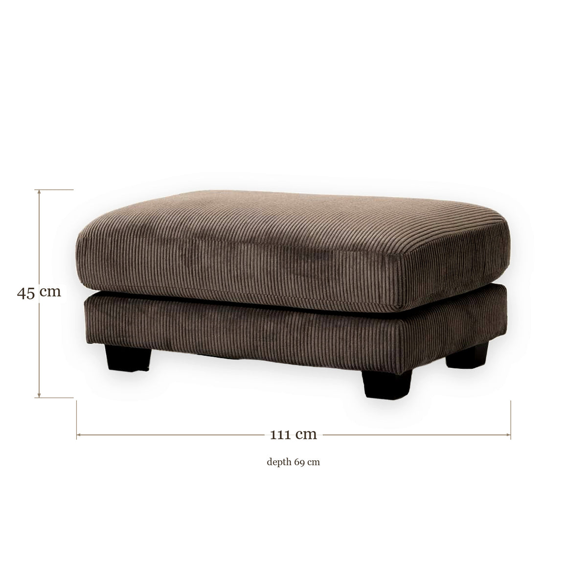 Pouf Hansbeke - Anthracite Grey - 111 x 69 x 45 cm | Marcottestyle