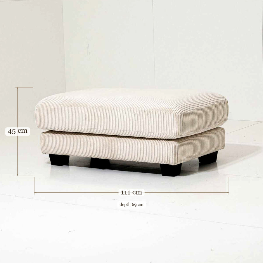 Pouf Hansbeke - Cream Beige - 111 x 69 x 45 cm | Marcottestyle