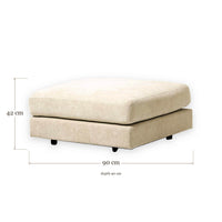 Pouf Ledegem - Cream Beige - 90 x 90 x 42 cm | Marcottestyle