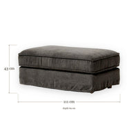 Pouf Lovendegem - Anthracite Grey - 111 x 69 x 43 cm | Marcottestyle