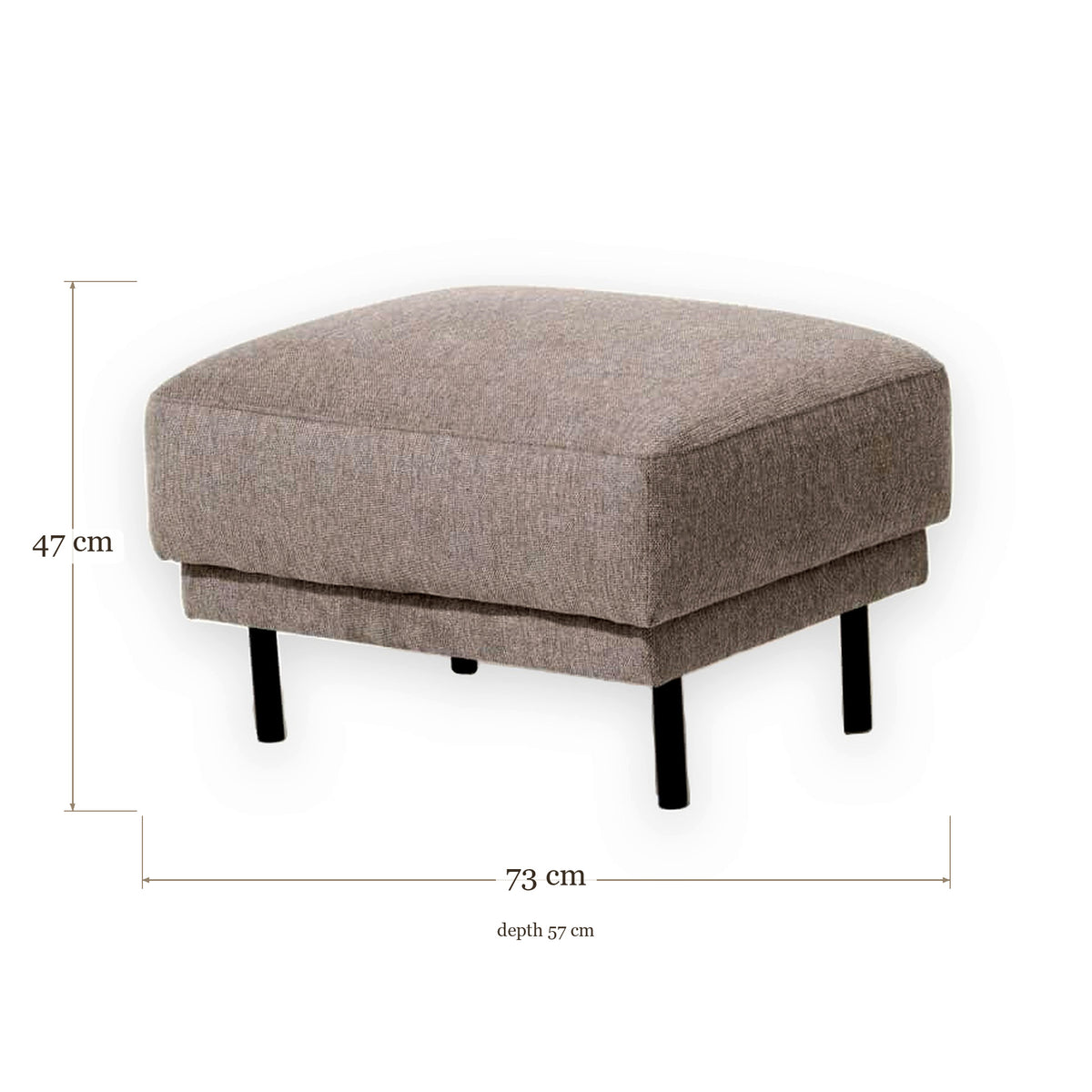 Pouf Sinaai - Warm Taupe - 73 x 57 x 47 cm | Marcottestyle