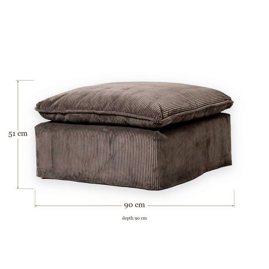 Pouf Zonnebeke - Clay Brown - 90 x 90 x 51 cm | Marcottestyle