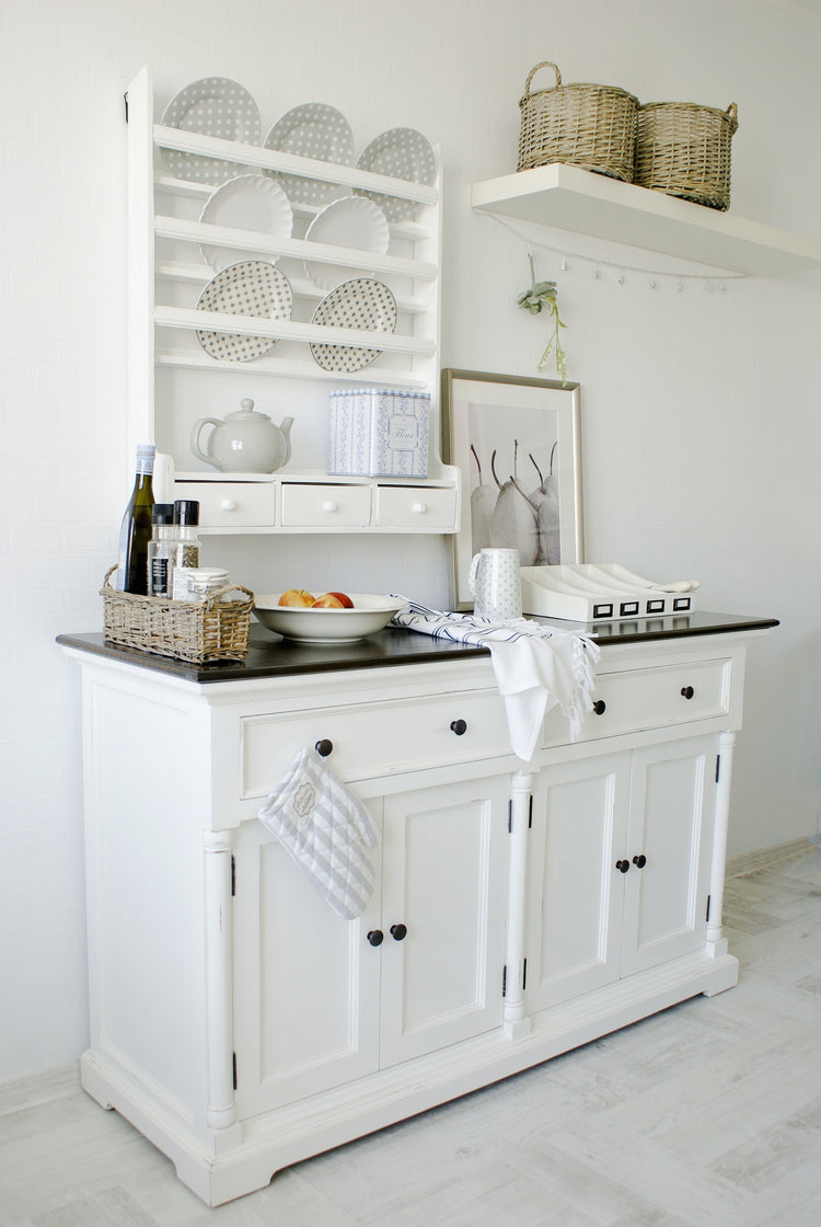 Provence Accent Buffet - White With Dark Brown Top | Marcottestyle
