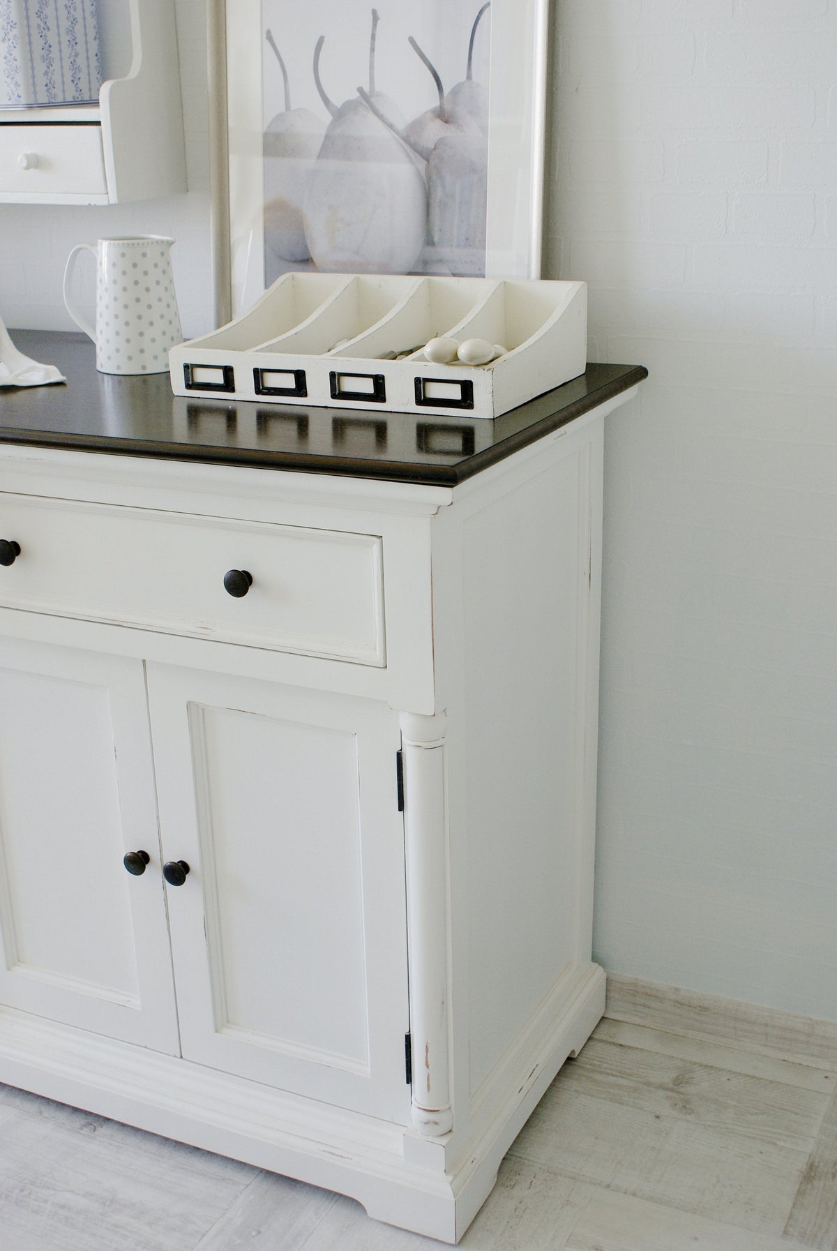 Provence Accent Buffet - White With Dark Brown Top | Marcottestyle