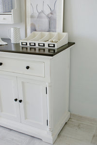 Provence Accent Buffet - Blanc Avec Marron foncé Top