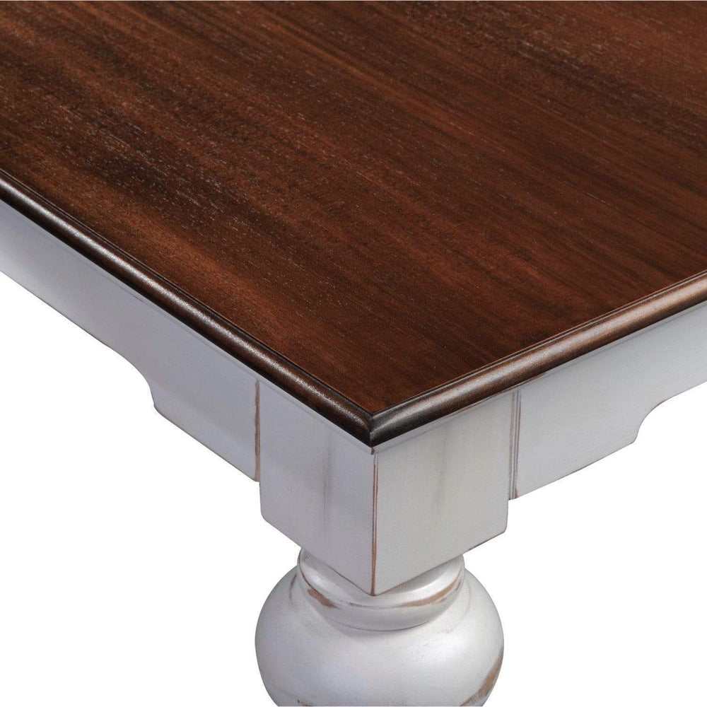 Provence Dining Table 240cm - White With Dark Brown Top - View 2