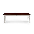Provence Table de salle à manger 240cm - Blanc Avec Marron foncé Top