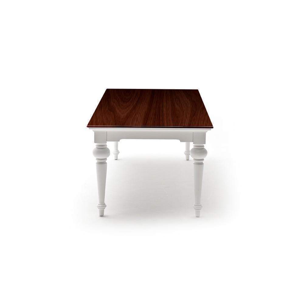 Provence Dining Table 240cm - White With Dark Brown Top | Marcottestyle